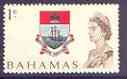 Bahamas 1967-71 Colony's Badge 1c (from def set) unmounted mint, SG 295, stamps on badges, stamps on heraldry, stamps on arms, stamps on ships