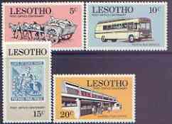 Lesotho 1972 Post Office Centenary perf set of 4 unmounted mint, SG 219-22*, stamps on stamp centenary, stamps on stamp on stamp, stamps on post offices, stamps on buses, stamps on horses, stamps on postal, stamps on stamponstamp