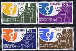 Guyana 1975 International Women's Day perf set of 4 unmounted mint, SG 630-33, stamps on , stamps on  iwy , stamps on women