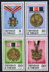 Trinidad & Tobago 1972 Tenth Anniversary of Independence (Medals) perf set of 4 unmounted mint, SG 417-20, stamps on medals, stamps on humming-birds, stamps on hummingbirds