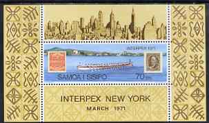 Samoa 1971 Interpex Stamp Exhibition perf m/sheet unmounted mint, SG MS 364, stamps on stamp exhibitions, stamps on stamp on stamp, stamps on ships, stamps on stamponstamp