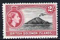 Solomon Islands 1956-63 Tinakula Volcano 2s (from def set) unmounted mint, SG 92*, stamps on volcanoes