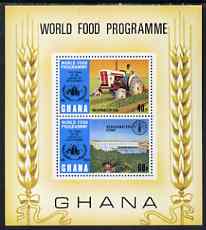 Ghana 1973 Tenth Anniversary of World Food Programme perf m/sheet unmounted mint, SG MS 681, stamps on food, stamps on tractor, stamps on agriculture
