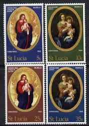St Lucia 1968 Christmas - Paintings by Murillo perf set of 4 unmounted mint, SG 252-55, stamps on christmas, stamps on arts, stamps on murillo