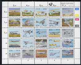 South Africa 1993 Aviation In South Africa sheetlet containing set of 25 values unmounted mint, SG 779a, stamps on , stamps on  stamps on aviation, stamps on  stamps on armstrong, stamps on  stamps on hawker, stamps on  stamps on boeing, stamps on  stamps on sikorsky, stamps on  stamps on miles, stamps on  stamps on short, stamps on  stamps on handley page, stamps on  stamps on flying boats, stamps on  stamps on helicopters, stamps on  stamps on de havilland, stamps on  stamps on junkers, stamps on  stamps on 