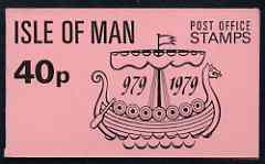 Isle of Man 1979 Viking Longship 40p booklet complete (pink cover) SG SB9, stamps on ships, stamps on vikings