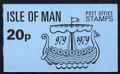 Isle of Man 1979 Viking Longship 20p booklet complete (blue cover) SG SB8, stamps on ships, stamps on vikings