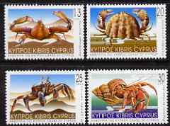 Cyprus 2001 Crabs perf set of 4 unmounted mint SG1017-20*, stamps on marine life, stamps on crabs, stamps on shells
