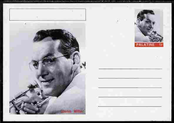 Palatine (Fantasy) Personalities - Glenn Miller postal stationery card unused and fine, stamps on personalities, stamps on  ww2 , stamps on music, stamps on films, stamps on cinema, stamps on movies, stamps on jazz