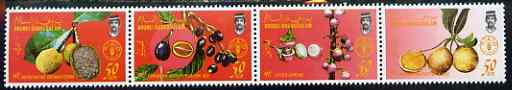 Brunei 1987 Local Fruits (1st issue) se-tenant strip of 4 unmounted mint, SG 414a, stamps on fruit, stamps on 