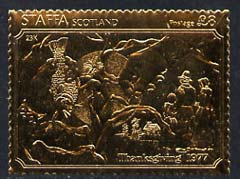 Staffa 1977 Thanksgiving Day \A38 (Fish & Harvest) embossed in 23k gold foil (Rosen #558) unmounted mint, stamps on food, stamps on fish