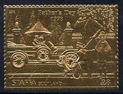 Staffa 1978 Father's Day \A38 (Early Car) embossed in 23k gold foil (Rosen #620) unmounted mint, stamps on cars, stamps on dogs