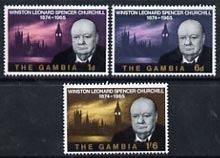Gambia 1966 Churchill Commemoration perf set of 3 unmounted mint, SG 230-32, stamps on personalities, stamps on churchill, stamps on constitutions, stamps on london, stamps on 