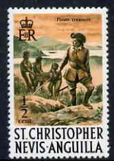 St Kitts-Nevis 1970-74 Pirates & Treasure 0.5c  from def set unmounted mint, SG 206, stamps on pirates, stamps on ships