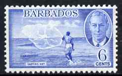 Barbados 1950 Casting Fishing Net 6c from def set unmounted mint, SG 275, stamps on fishing, stamps on  kg6 , stamps on 