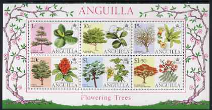 Anguilla 1976 Flowering Trees perf m/sheet unmounted mint, SG MS 247, stamps on trees, stamps on flowers, stamps on plants