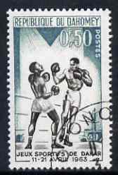 Dahomey 1963 Boxing 50c from Dakar Games set fine used, SG 185, stamps on sport, stamps on boxing