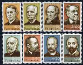 Portugal 1966 Portuguese Scientists perf set of 8 unmounted mint, SG 1301-08, stamps on personalities, stamps on science, stamps on 