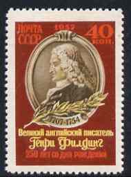 Russia 1957 Birth Anniversary of Henry Fielding (novelist) unmounted mint, SG 2091, stamps on literature, stamps on personalities