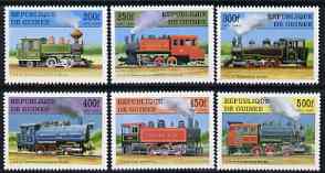Guinea - Conakry 1997 Steam Locomotives complete perf set of 6 values unmounted mint, SG 1761-66, stamps on railways