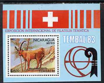 Nicaragua 1983 Tembal '83 Thematic Stamp Exhibiton perf m/sheret unmounted mint, stamps on stamp exhibitions, stamps on animals