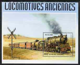 Togo 1999 Early Railways 1,000f m/sheet unmounted mint, stamps on , stamps on  stamps on railways