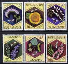 Bulgaria 1987 Flowers perf set of 6 cto used, SG 3448-53, Mi 3582-87 , stamps on flowers, stamps on bees, stamps on honey, stamps on insects