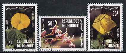 Djibouti 1983 Flowers perf set of 3 fine cto used, SG 878-80, stamps on flowers, stamps on 