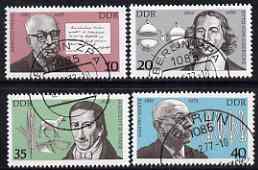 Germany - East 1977 German Celebrities perf set of 4 fine cto used, SG E1914-17, stamps on personalities, stamps on science, stamps on agriculture, stamps on physics, stamps on literature