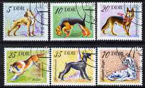 Germany - East 1976 Domestic Dogs perf set of 6 fine cto used, SG E1870-75, stamps on , stamps on  stamps on dogs, stamps on  stamps on alsation, stamps on  stamps on  gsd , stamps on  stamps on dane, stamps on  stamps on collie, stamps on  stamps on boxer, stamps on  stamps on 