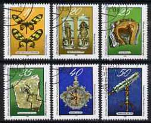 Germany - East 1978 Dresden Scientific Museum perf set of 6 fine cto used, SG E2080-85, stamps on science, stamps on butterflies, stamps on telescopes, stamps on minerals, stamps on clocks, stamps on frogs, stamps on fossils
