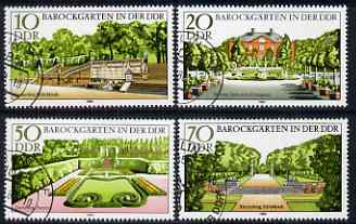 Germany - East 1980 Baroque Gardens perf set of 4 fine cto used, SG E2193-96, stamps on flowers, stamps on gardens, stamps on castles