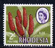 Rhodesia 1966-69 Aloe 2s (litho printing) unmounted mint, SG 404, stamps on flowers, stamps on cacti