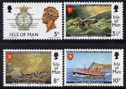 Isle of Man 1974 150th Anniversary of Royal National Lifeboat Institution perf set of 4 unmounted mint, SG 42-45, stamps on ships, stamps on lifeboats, stamps on rescue