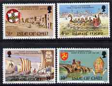 Isle of Man 1974 Historical Anniversaries perf set of 4 unmounted mint, SG 50-53, stamps on ships, stamps on vikings, stamps on bridges, stamps on religion