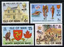 Isle of Man 1978 Anniversaries & Events perf set of 4 unmounted mint, SG 139-42, stamps on libraries, stamps on swimming, stamps on bicycles, stamps on sport, stamps on americana, stamps on eagles, stamps on birds of prey, stamps on birds, stamps on timber