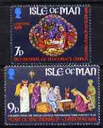 Isle of Man 1981 Christmas perf set of 2 unmounted mint, SG 209-10, stamps on christmas, stamps on stained glass