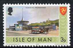 Isle of Man 1973-75 Douglas Promenade (Horse-drawn Tram) 3p (from def set) unmounted mint, SG 17, stamps on horses, stamps on transport, stamps on trams, stamps on 