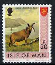 Isle of Man 1973-75 Manx Longhorn Ram 20p (from def set) unmounted mint, SG 31, stamps on animals, stamps on sheep, stamps on ovine