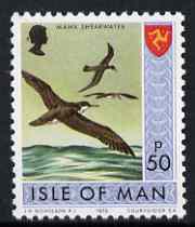 Isle of Man 1973-75 Manx Shearwater 50p (from def set) unmounted mint, SG 32, stamps on birds