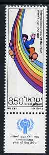Israel 1979 International Year of the Child I£8.50 unmounted mint with tab, SG 769, stamps on , stamps on  iyc , stamps on children, stamps on rainbows