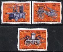 Somalia 2001 Early Fire Engines perf set of 3 unmounted mint, Michel 879-81, stamps on fire
