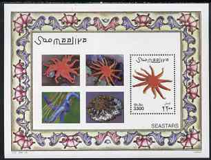 Somalia 2001 Marine Life - Starfish perf m/sheet unmounted mint, Michel BL 80, stamps on marine life, stamps on fish