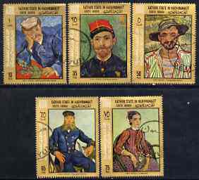Aden - Kathiri 1968 Paintings by Van Gogh Postage set of 5 cto used, Mi 202-206, stamps on arts, stamps on van gogh