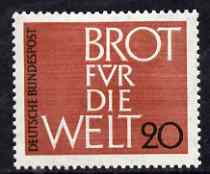 Germany - West 1963 Freedom From Hunger unmounted mint SG 1303, stamps on food, stamps on ffh, stamps on bread, stamps on  ffh , stamps on 