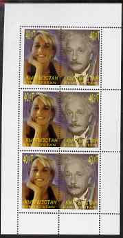 Kyrgyzstan 2000 Twentieth Century Icons - Princess Di & Einstein perf sheetlet containing 3 se-tenant pairs, unmounted mint, stamps on royalty, stamps on diana, stamps on einstein, stamps on science, stamps on nobel, stamps on personalities, stamps on judaica, stamps on millennium , stamps on personalities, stamps on einstein, stamps on science, stamps on physics, stamps on nobel, stamps on maths, stamps on space, stamps on judaica, stamps on atomics