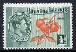 Pitcairn Islands 1940-51 Oranges 1/2d unmounted mint, SG 1, stamps on oranges, stamps on fruit, stamps on  kg6 , stamps on 