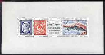 New Caledonia 1960 Postal Centenary perf m/sheet unmounted mint, SG MS364a, stamps on stamp centenary, stamps on napoleon, stamps on postal