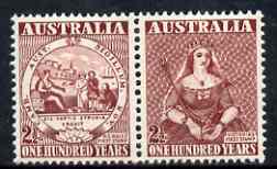 Australia 1950 Stamp Centenary perf se-tenant pair unmounted mint, SG 239a, stamps on stamp centenary, stamps on stamp on stamp, stamps on  kg6 , stamps on , stamps on stamponstamp