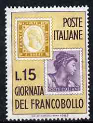 Italy 1962 Stamp Day (Stamp on Stamp) unmounted mint, SG 1086*, stamps on stamp on stamp, stamps on stamponstamp